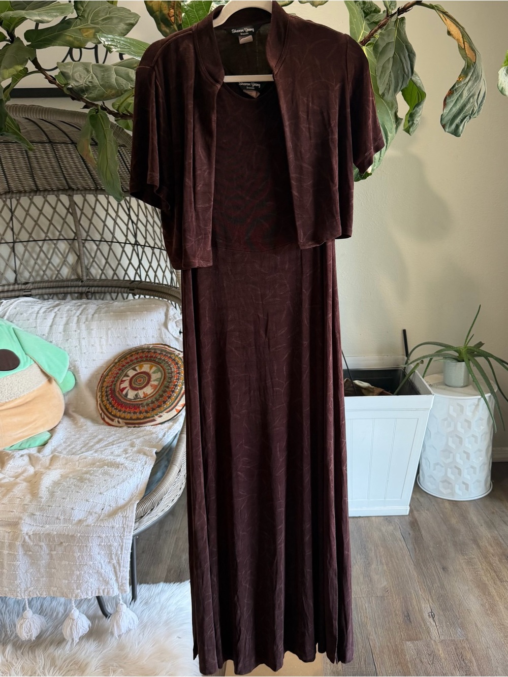Vintage Sharon Young Maxi Slit Dress Set